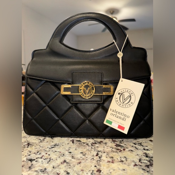 Valentino Orlandi Vegan Leather Quilted Crossbody Bag - Picture 2 of 16